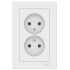 ATLASDESIGN РОЗЕТКА двойная без заземления,16А, в сборе, ЛОТОС, ATN001320