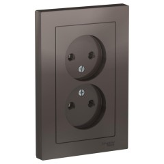 ATLASDESIGN РОЗЕТКА двойная без заземления,16А, в сборе, МОККО, ATN000620