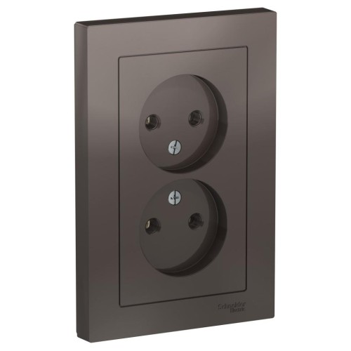 ATLASDESIGN РОЗЕТКА двойная без заземления,16А, в сборе, МОККО, ATN000620