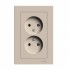 ATLASDESIGN РОЗЕТКА двойная без заземления,16А, в сборе, ПЕСОЧНЫЙ, ATN001220