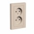 ATLASDESIGN РОЗЕТКА двойная без заземления,16А, в сборе, ПЕСОЧНЫЙ, ATN001220