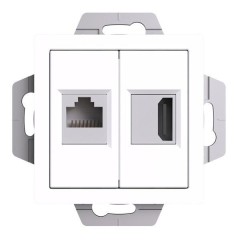 ATLASDESIGN РОЗЕТКА двойная HDMI+RJ45, кат.5Е, механизм, БЕЛЫЙ, ATN000182