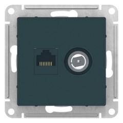 ATLASDESIGN РОЗЕТКА двойная комп+ТВ, RJ45+TV, кат.5E, механизм, ГРИФЕЛЬ, ATN000789