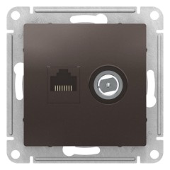 ATLASDESIGN РОЗЕТКА двойная комп+ТВ, RJ45+TV, кат.5E, механизм, МОККО, ATN000689