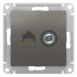 ATLASDESIGN РОЗЕТКА двойная комп+ТВ, RJ45+TV, кат.5E, механизм, СТАЛЬ, ATN000989