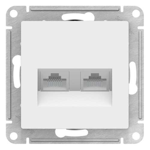 ATLASDESIGN РОЗЕТКА двойная компьютерная RJ45+RJ45, кат.5E, механизм, БЕЛЫЙ, ATN000185