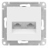 ATLASDESIGN РОЗЕТКА двойная компьютерная RJ45+RJ45, кат.5E, механизм, БЕЛЫЙ, ATN000185