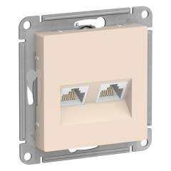 ATLASDESIGN РОЗЕТКА двойная компьютерная RJ45+RJ45, кат.5E, механизм, БЕЖЕВЫЙ, ATN000285