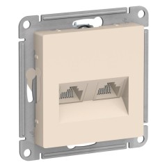 ATLASDESIGN РОЗЕТКА двойная компьютерная RJ45+RJ45, кат.5E, механизм, БЕЖЕВЫЙ, ATN000285