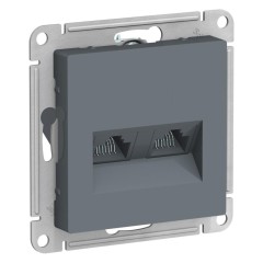 ATLASDESIGN РОЗЕТКА двойная компьютерная RJ45+RJ45, кат.5E, механизм, ГРИФЕЛЬ, ATN000785