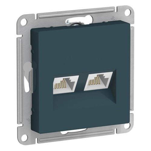 ATLASDESIGN РОЗЕТКА двойная компьютерная RJ45+RJ45, кат.5E, механизм, ИЗУМРУД, ATN000885