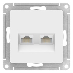 ATLASDESIGN РОЗЕТКА двойная компьютерная RJ45+RJ45, кат.5Е, механизм, ЛОТОС, ATN001385
