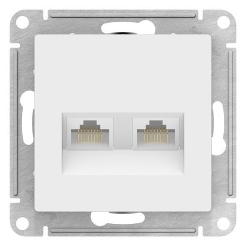 ATLASDESIGN РОЗЕТКА двойная компьютерная RJ45+RJ45, кат.5Е, механизм, ЛОТОС, ATN001385