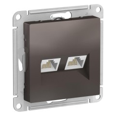 ATLASDESIGN РОЗЕТКА двойная компьютерная RJ45+RJ45, кат.5E, механизм, МОККО, ATN000685