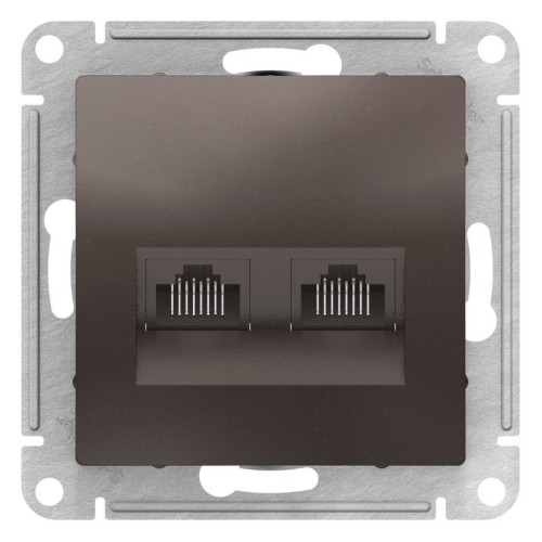 ATLASDESIGN РОЗЕТКА двойная компьютерная RJ45+RJ45, кат.5E, механизм, МОККО, ATN000685