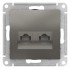 ATLASDESIGN РОЗЕТКА двойная компьютерная RJ45+RJ45, кат.5E, механизм, СТАЛЬ, ATN000985