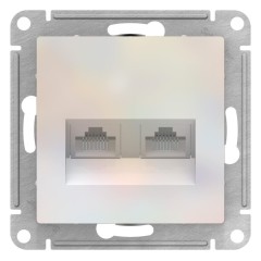 ATLASDESIGN РОЗЕТКА двойная компьютерная RJ45+RJ45, кат.5E, механизм, ЖЕМЧУГ, ATN000485