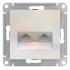 ATLASDESIGN РОЗЕТКА двойная компьютерная RJ45+RJ45, кат.5E, механизм, ЖЕМЧУГ, ATN000485