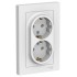 ATLASDESIGN РОЗЕТКА двойная с заземлением, 16А, в сборе, ЛОТОС, ATN001324