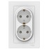 ATLASDESIGN РОЗЕТКА двойная с заземлением, 16А, в сборе, ЛОТОС, ATN001324