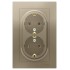 ATLASDESIGN РОЗЕТКА двойная с заземлением, 16А, в сборе, ШАМПАНЬ, ATN000524