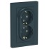 ATLASDESIGN РОЗЕТКА двойная с заземлением со шторками, 16А, в сборе, ИЗУМРУД, ATN000826