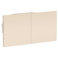 ATLASDESIGN РОЗЕТКА двойная с заземлением  со шторками и сдвижной крышкой, 16А, в сборе, БЕЖЕВЫЙ, ATN000228