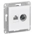 ATLASDESIGN РОЗЕТКА двойная ТВ + компьютерная RJ45, кат. 5Е, БЕЛЫЙ, ATN000189