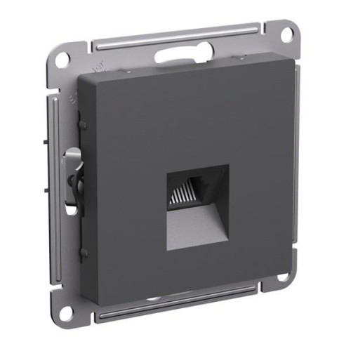 ATLASDESIGN РОЗЕТКА компьютерная RJ45, кат. 5Е, механизм, БАЗАЛЬТ, ATN001483