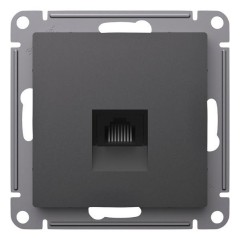 ATLASDESIGN РОЗЕТКА компьютерная RJ45, кат. 5Е, механизм, БАЗАЛЬТ, ATN001483
