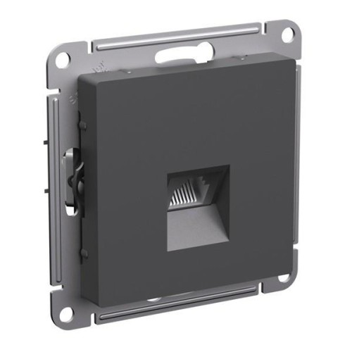 ATLASDESIGN РОЗЕТКА компьютерная RJ45, кат. 6A, механизм, БАЗАЛЬТ, ATN001486