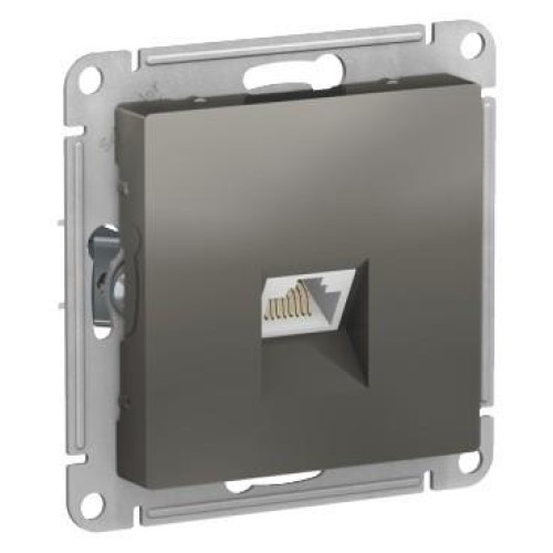 ATLASDESIGN РОЗЕТКА компьютерная RJ45, кат. 6A, механизм, СТАЛЬ, ATN000986