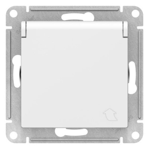 ATLASDESIGN РОЗЕТКА с заземл. со шторками с крышкой, 16А, IP20, механизм, ЛОТОС, ATN001346