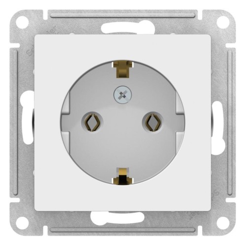 ATLASDESIGN РОЗЕТКА с заземлением, 16А, механизм, БЕЛЫЙ, ATN000143