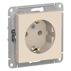 ATLASDESIGN РОЗЕТКА с заземлением, 16А, механизм, БЕЖЕВЫЙ, ATN000243