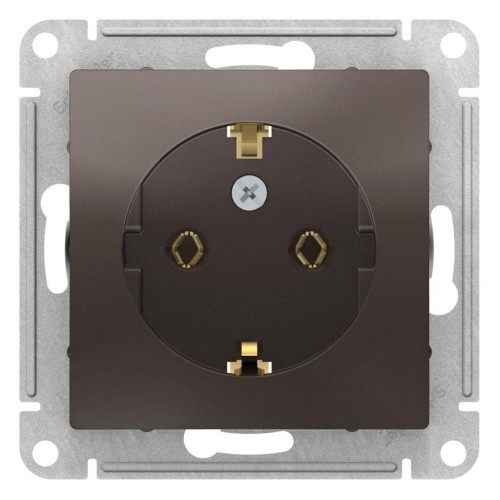 ATLASDESIGN РОЗЕТКА с заземлением, 16А, механизм, МОККО, ATN000643