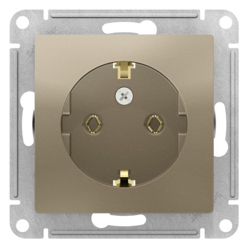 ATLASDESIGN РОЗЕТКА с заземлением, 16А, механизм, ШАМПАНЬ, ATN000543