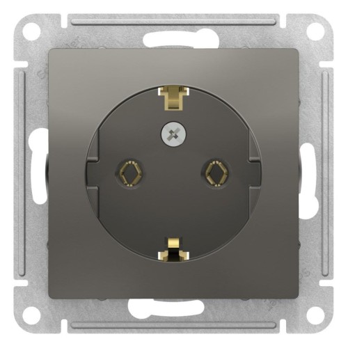 ATLASDESIGN РОЗЕТКА с заземлением, 16А, механизм, СТАЛЬ, ATN000943