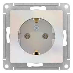 ATLASDESIGN РОЗЕТКА с заземлением, 16А, механизм, ЖЕМЧУГ, ATN000443