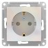 ATLASDESIGN РОЗЕТКА с заземлением, 16А, механизм, ЖЕМЧУГ, ATN000443