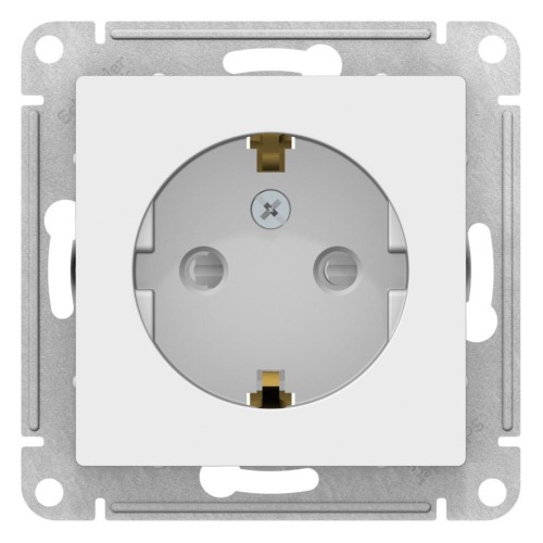 ATLASDESIGN РОЗЕТКА с заземлением со шторками, 16А, механизм, БЕЛЫЙ, ATN000145
