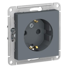 ATLASDESIGN РОЗЕТКА с заземлением со шторками, 16А, механизм, ГРИФЕЛЬ, ATN000745