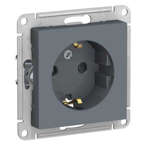 ATLASDESIGN РОЗЕТКА с заземлением со шторками, 16А, механизм, ГРИФЕЛЬ, ATN000745
