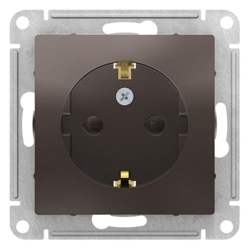 ATLASDESIGN РОЗЕТКА с заземлением со шторками, 16А, механизм, МОККО, ATN000645