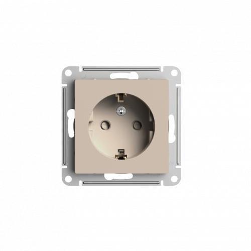 ATLASDESIGN РОЗЕТКА с заземлением со шторками, 16А, механизм, ПЕСОЧНЫЙ, ATN001245