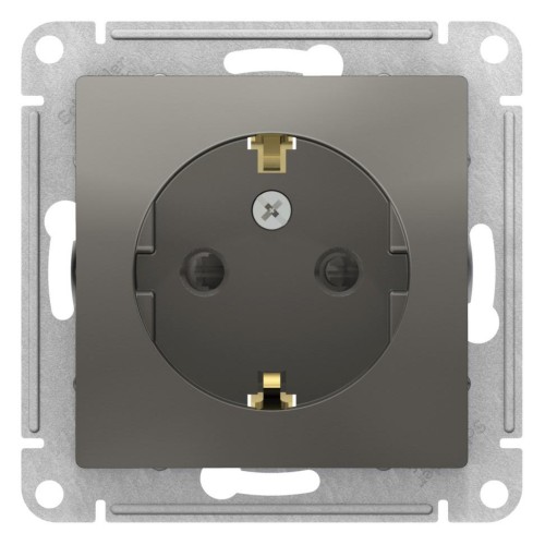 ATLASDESIGN РОЗЕТКА с заземлением со шторками, 16А, механизм, СТАЛЬ, ATN000945