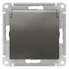 ATLASDESIGN РОЗЕТКА с заземлением  со шторками с крышкой, 16А, IP20, механизм, СТАЛЬ, ATN000946