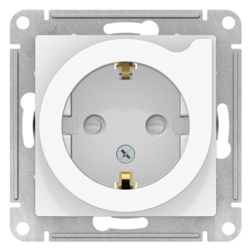ATLASDESIGN РОЗЕТКА с заземлением со шторками с выталк., 16А, механизм, БЕЛЫЙ, ATN000147