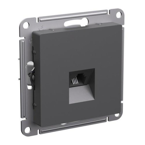 ATLASDESIGN РОЗЕТКА телефонная RJ11, механизм, БАЗАЛЬТ, ATN001481