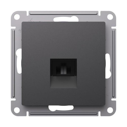 ATLASDESIGN РОЗЕТКА телефонная RJ11, механизм, БАЗАЛЬТ, ATN001481